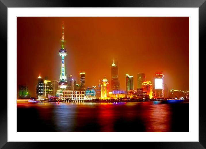 Pudong, Shanghai Framed Mounted Print by Richard Downs