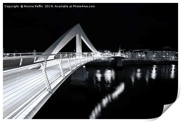 Squiggly Bridge At Night Print by Ronnie Reffin