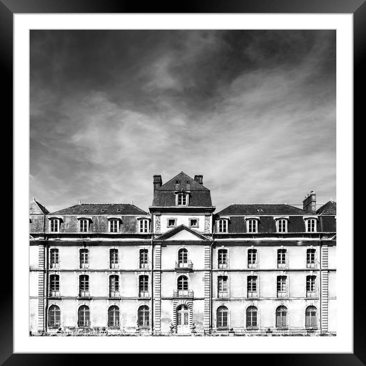 Hermine Castle Monochrome Framed Mounted Print by DiFigiano Photography
