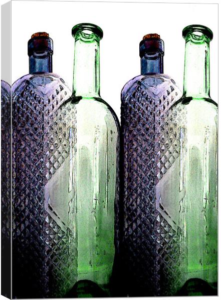 glass bottles Canvas Print by Heather Newton