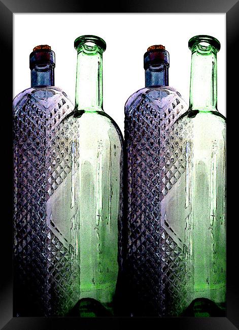 glass bottles Framed Print by Heather Newton