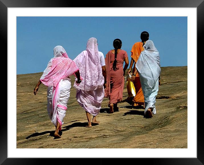 Barefoot Indian Ladies Framed Mounted Print by Serena Bowles