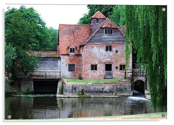 The Old Mill, Mapledurham Acrylic by Ray Lewis
