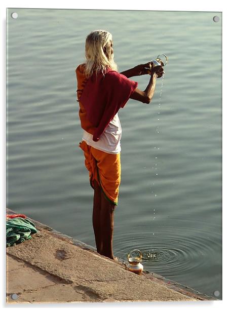 Making Puja Varanasi Acrylic by Serena Bowles