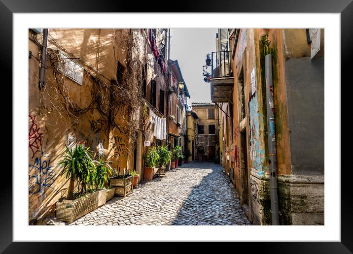 Streets of Trastevere Framed Mounted Print by Naylor's Photography