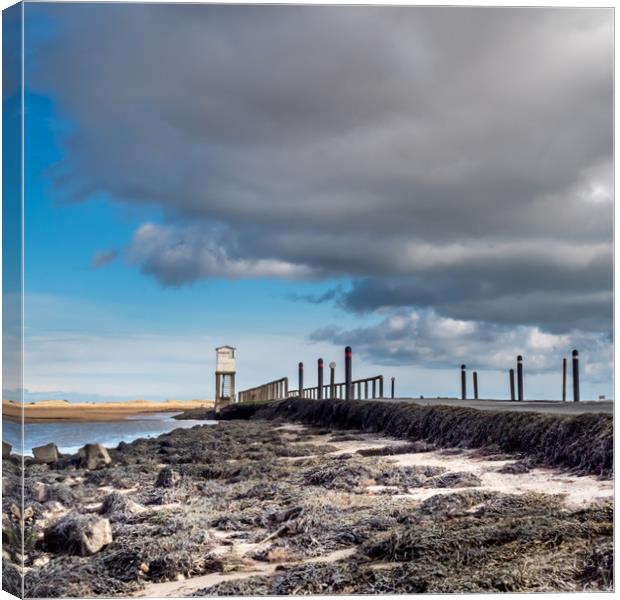 Lindisfarne causeway and refuge  Canvas Print by Naylor's Photography
