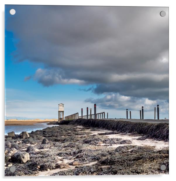 Lindisfarne causeway and refuge  Acrylic by Naylor's Photography