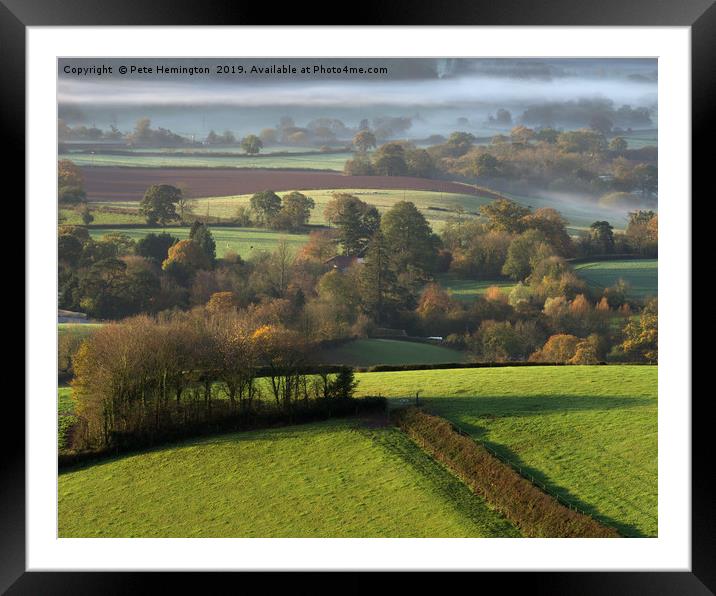 Mist in Mid Devon Framed Mounted Print by Pete Hemington