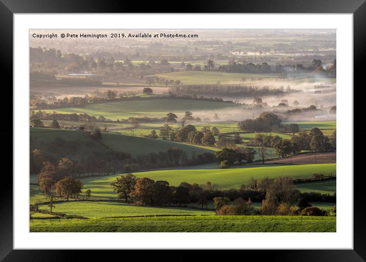 Mist in Mid Devon Framed Mounted Print by Pete Hemington