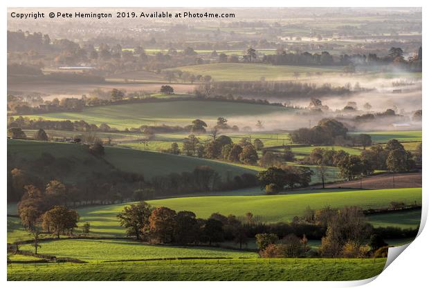 Mist in Mid Devon Print by Pete Hemington