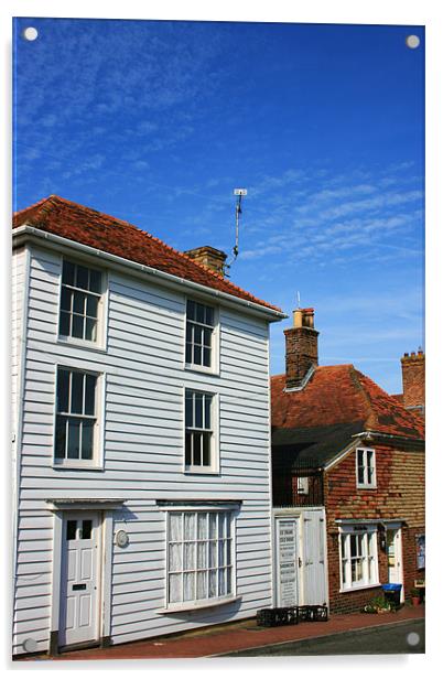 Winchelsea Town Houses, Sussex Acrylic by David Gardener
