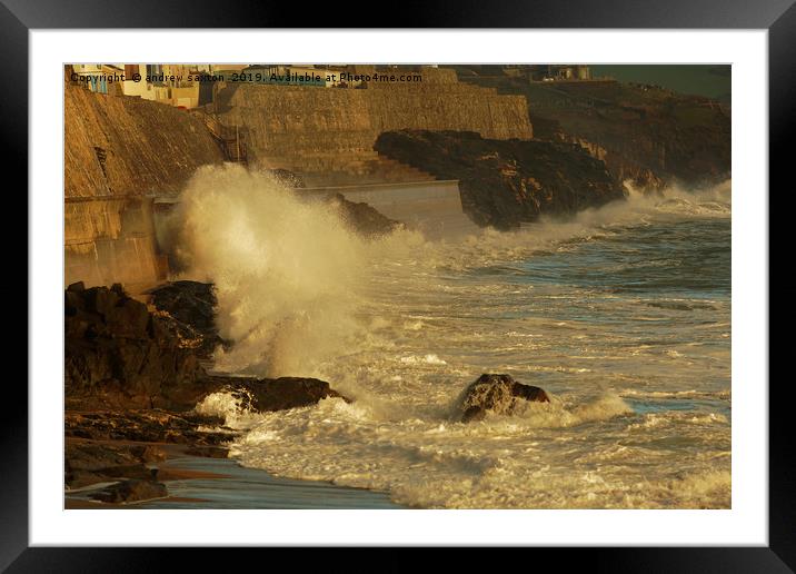 CLIMBING WAVE Framed Mounted Print by andrew saxton