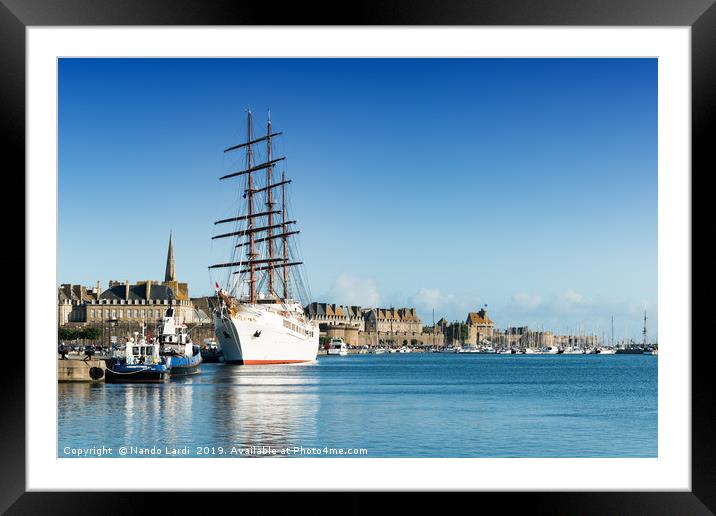 Sea Cloud II at Saint Malo Framed Mounted Print by DiFigiano Photography