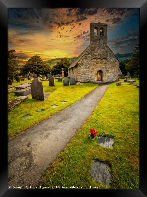 St. Mary Church Caerhun Wales Framed Print by Adrian Evans