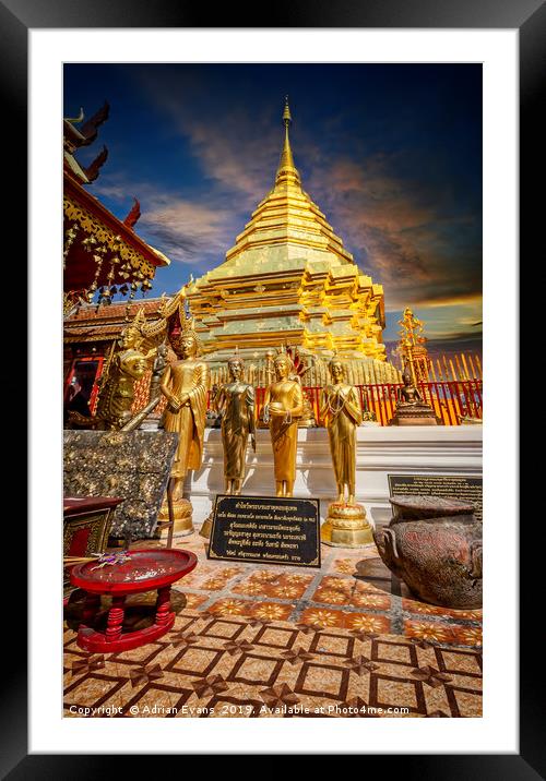 Phrathat Doi Suthep Temple Thailand Framed Mounted Print by Adrian Evans