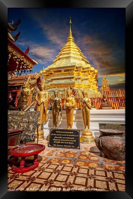 Phrathat Doi Suthep Temple Thailand Framed Print by Adrian Evans