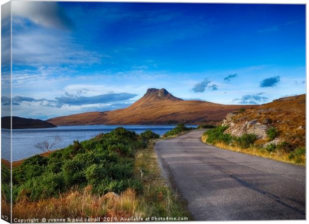 The road to Stac Pollaidh, Scottish Highlands Canvas Print by yvonne & paul carroll