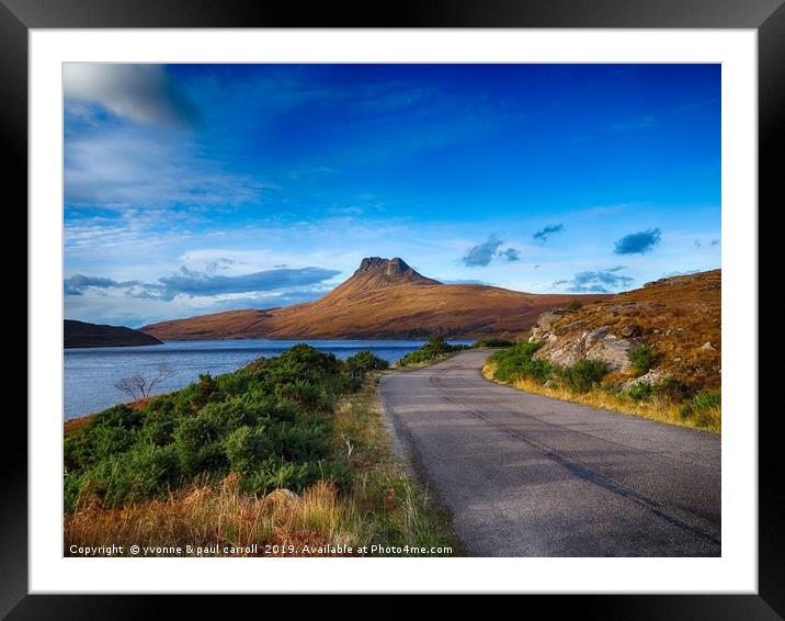 The road to Stac Pollaidh, Scottish Highlands Framed Mounted Print by yvonne & paul carroll