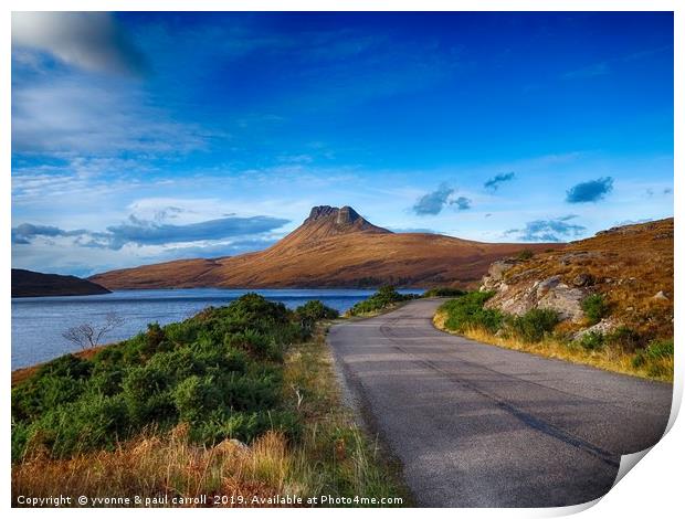 The road to Stac Pollaidh, Scottish Highlands Print by yvonne & paul carroll