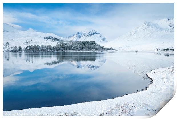 Liathach from Loch Clair, Scotland Print by Justin Foulkes