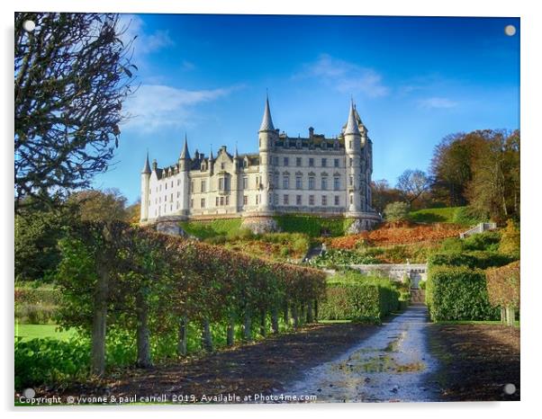 Dunrobin Castle in Autumn, Scotland NC500 drive Acrylic by yvonne & paul carroll