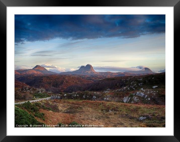 The mountains of Assynt, Lochinver, Scotland Framed Mounted Print by yvonne & paul carroll