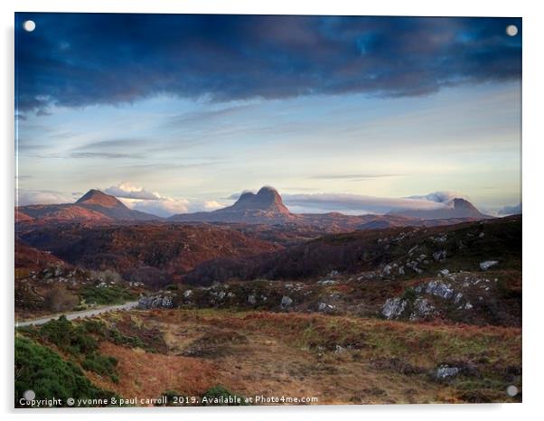 The mountains of Assynt, Lochinver, Scotland Acrylic by yvonne & paul carroll