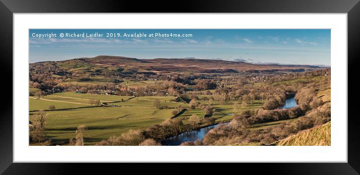Teesdale from Whistle Crag Autumn Panorama Framed Mounted Print by Richard Laidler
