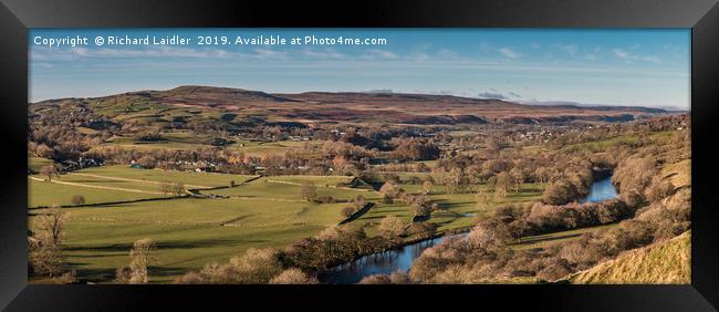 Teesdale from Whistle Crag Autumn Panorama Framed Print by Richard Laidler