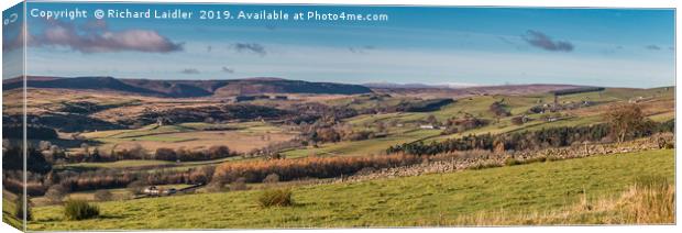 Upper Teesdale and Pennine Peak Panorama Canvas Print by Richard Laidler