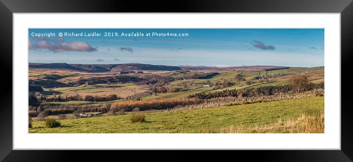 Upper Teesdale and Pennine Peak Panorama Framed Mounted Print by Richard Laidler