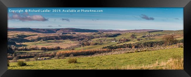 Upper Teesdale and Pennine Peak Panorama Framed Print by Richard Laidler