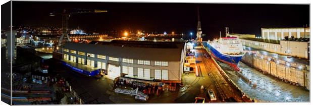 Falmouth Docks at night Canvas Print by Paul Cooper