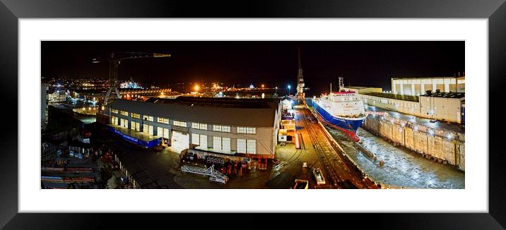 Falmouth Docks at night Framed Mounted Print by Paul Cooper