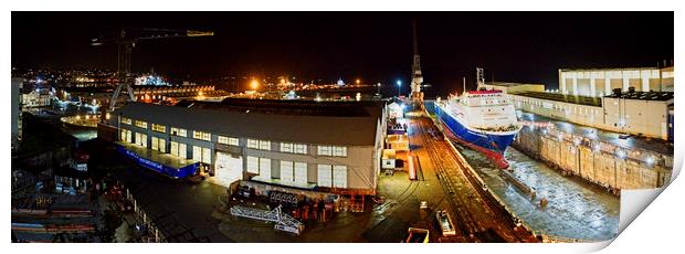 Falmouth Docks at night Print by Paul Cooper