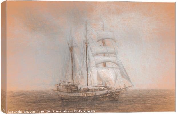 Sailing Ship da Vinci  Canvas Print by David Pyatt