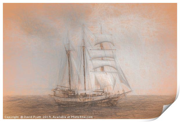 Sailing Ship da Vinci  Print by David Pyatt