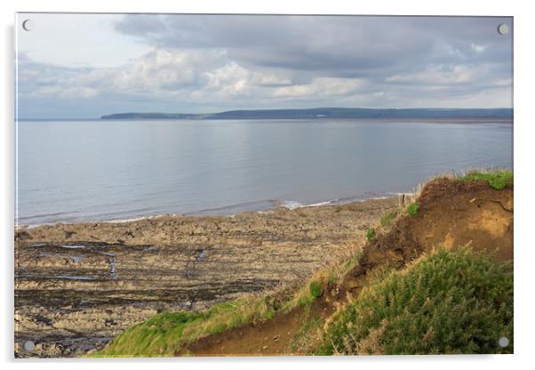 Views across Bideford Bay from the coast path Acrylic by Tony Twyman