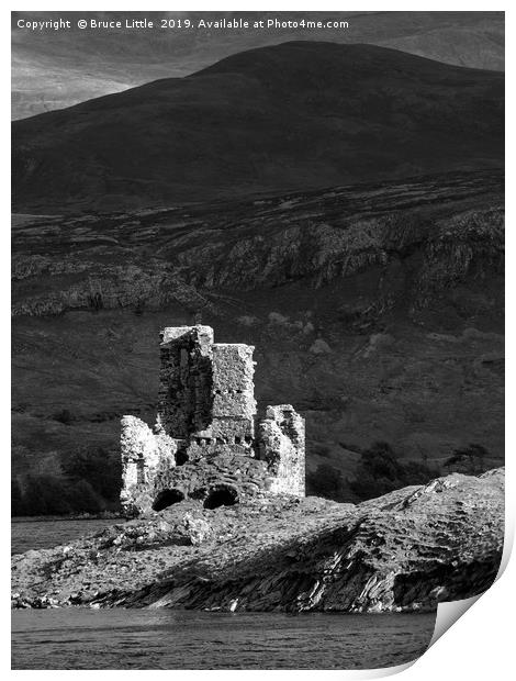 Ruins of Ardvreck Castle Print by Bruce Little