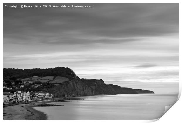 Long exposure of Sidmouth at dawn Print by Bruce Little