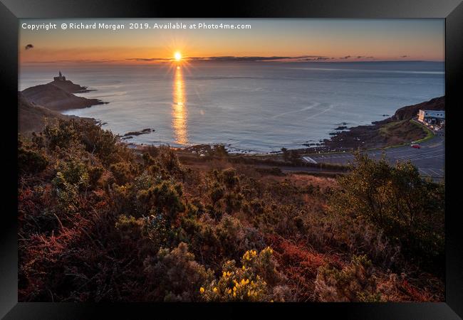 Bracelet Bay, Sunrise Framed Print by Richard Morgan