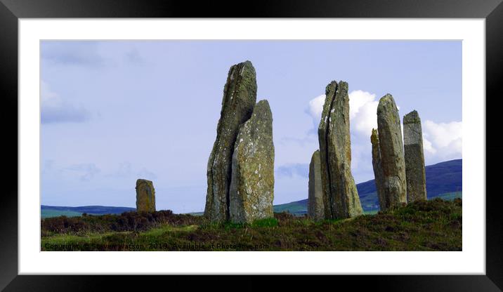 At the Ring of Brodgar Framed Mounted Print by Steven Watson
