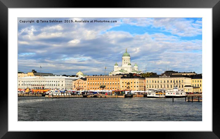 Helsinki Cityline Seen from Ferry Framed Mounted Print by Taina Sohlman