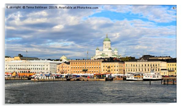 Helsinki Cityline Seen from Ferry Acrylic by Taina Sohlman