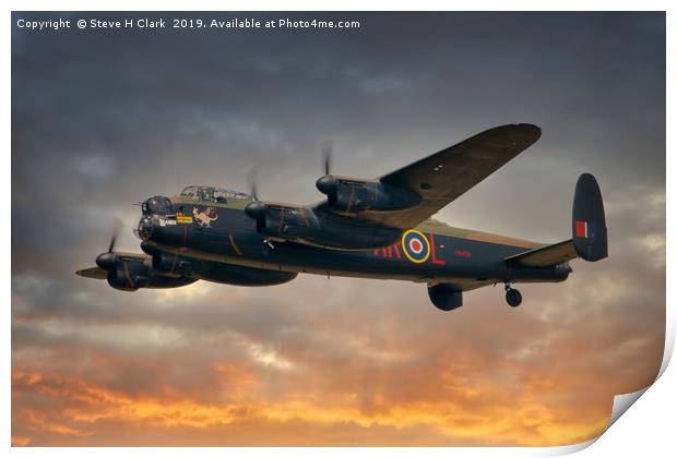 Avro Lancaster Print by Steve H Clark