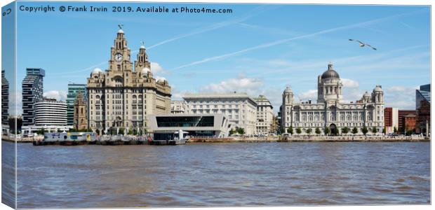 Liverpool’s Waterfront & ‘Three Graces’ Canvas Print by Frank Irwin