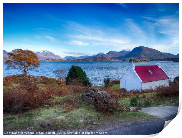 The wee red roofed house, Applecross Peninsula Print by yvonne & paul carroll
