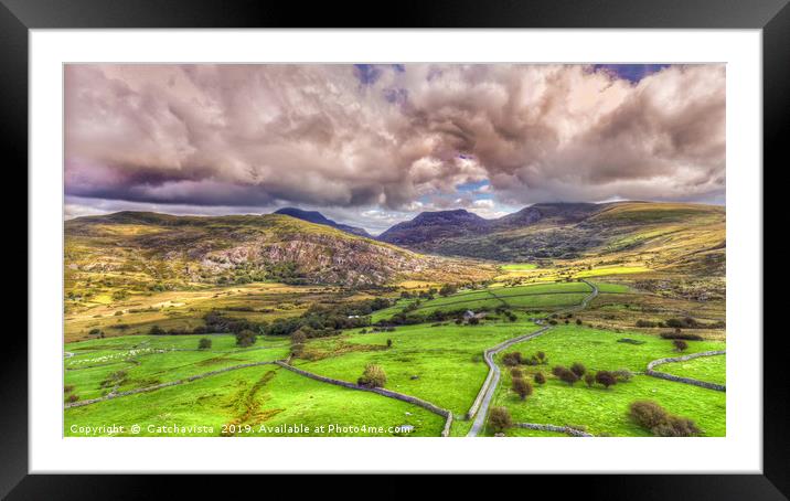 Thermals Over the Valley Framed Mounted Print by Catchavista 