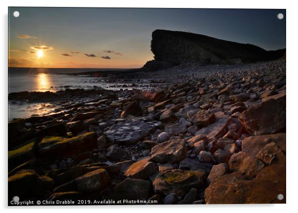 Nash Point at sunset                               Acrylic by Chris Drabble