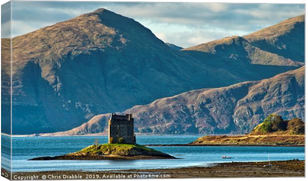 Castle Stalker from the Port Appin road (3) Canvas Print by Chris Drabble